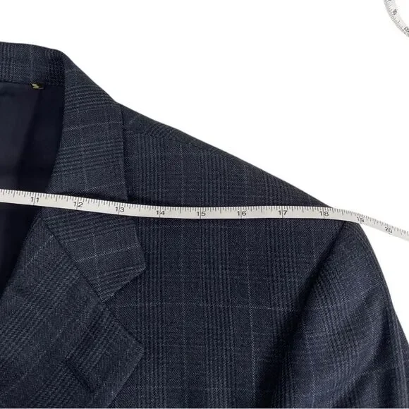 Brooks Brothers Madison 1818 blue windowpane wool men’s sportcoat blazer 41L